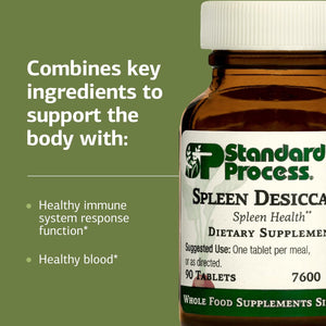 Standard Process Spleen Desiccated - Whole Food-Based Supplement to Support Spleen Health - Aid Healthy Immune System - Supplement with Proprietary Blend with Bovine & Ovine Spleen - 90 Tablets