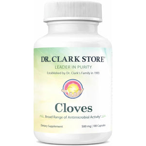 Dr Clark Store Cloves Supplement 500Mg for Digestive Comfort and Balanced Internal Cleansing Support, 100 Gelatin Capsules for a 100-Day Supply of Pure Botanical Wellness, Non-Gmo and Gluten Free