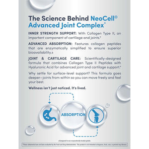 Neocell Joint Complex Supplement | 120 Capsules | plus Hyaluronic Acid | Collagen Type II | Advanced Formula