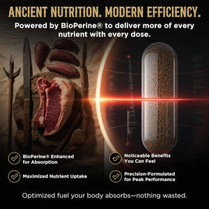 Beef Organ Supplement for Men & Women - PRIMUS Grass Fed Beef Liver Capsules with Heart, Primal Ancestral Blend 5 Organ Meat Supplements, Viking Energy Complex, Bioperine for Absorption, 180 Pills