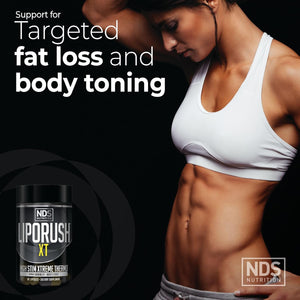 LIPORUSH NDS Nutrition XT - Super Concentrated Thermogenic with L-Carnitine & Teacrine for Shredding Fat - Supports Maximum Energy, Focus, Calorie Burning, Diuretic, Appetite Control (60 Capsules)