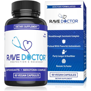 Rave Doctor 5 HTP Supplement - Essential Rave Vitamins for Festival Goers, Rave Accessories, Festival Essentials, Festival Gear, Rave Essentials, 5Htp Supplement