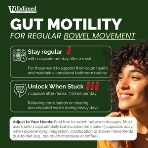 Rhubarb,Gut Motility Activator for Bowel Movement & Constipation Relief,Regularity,Bloating & Gas Relief,Mucus Production Assist,Lining & Microbiome Support, 45 Capsules
