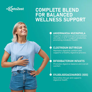 GLP-1 Support Weight Loss Supplement - Prebiotic Probiotic GLP1 Support for Women Men - Natural Support with Akkermansia Muciniphila for Fat Burn Gut & Metabolic Health Support