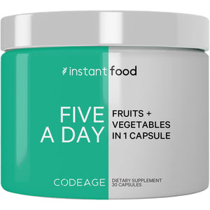 Codeage Instantfood Five a Day – Fruits & Vegetables Capsule Supplement – Whole Food Phytonutrients – 15 Fruits and Veggies Blend - Vegan, Non-Gmo – 30 Capsules