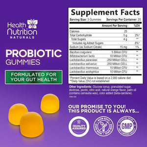 Probiotic Gummies for Women & Men - Advanced Multi-Strain Probiotic Formula - Gut & Digestive Health Support Gummy for Occasional Bloating - Daily Acidophilus Probiotics Supplement - 60 Gummies