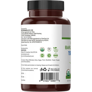 Brieofood Organic Barley Grass 1500Mg, 45 Servings, Vegetarian, Gluten Free, 90 Vegetarian Tablets