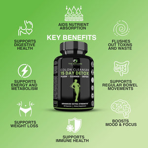 THE ENCLARE NUTRITION Colon Cleanse 15 Day Gut Cleanse Pills - Colon Cleanser for Women & Men - Psyllium Probiotic Laxatives for Constipation, Bloating Relief, Detox Cleanse Weight Loss Support (1)