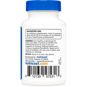 Nutricost Uridine Monophosphate (UMP) 60 Capsules, 600 Mg per Serving - Vegan, 30 Servings