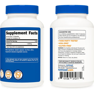 Nutricost D-Mannose 1000Mg per Serving, 120 Capsules - 500Mg per Capsule, Urinary Tract Health, Non-Gmo and Gluten Free