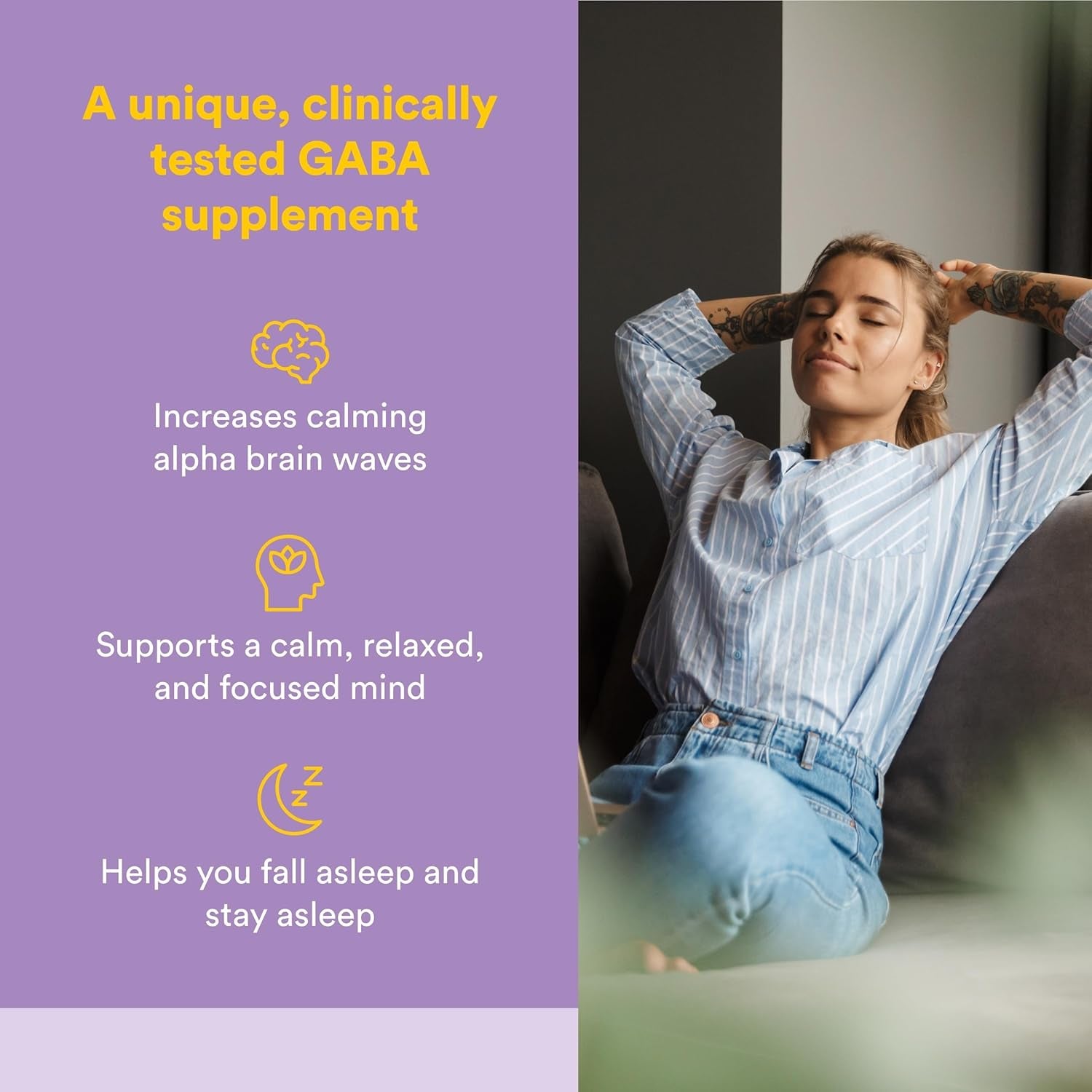 Natural Factors Pharma GABA - Dietary Supplement Supports Calm Sleep & Sleep Quality - Natural, Fast-Working Supplement Aids Focus & Brain Health - 120 Chewable Tablets (60 Servings)