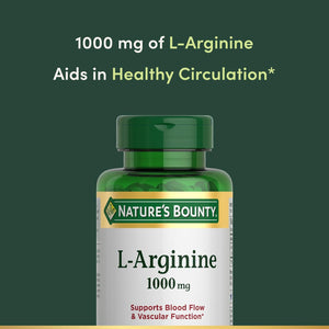 Nature’S Bounty L-Arginine 1000Mg for Supporting Blood Flow and Vascular Function – Non-Gmo, Gluten Free, 50 Tablets