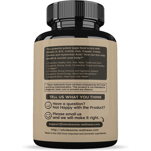 Wholesome Wellness Grass Fed Desiccated Beef Liver Capsules (180 Pills, 750Mg Each) - Natural Iron, Vitamin A, B12 for Energy - Raised Undefatted in New Zealand without Hormones or Chemicals