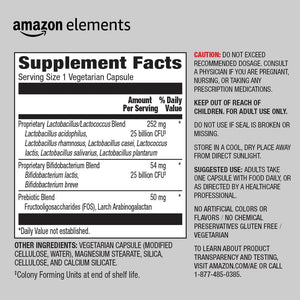 Amazon Elements Women'S Probiotic, 50 Billion CFU, 7 Strains Blend, Supports Urinary & Vaginal Health, 30 Capsules