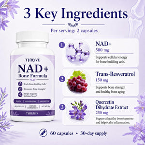 Thirmik Thryve NAD+ Bone Formula, for Women, Vegan, Non-Gmo (60 Capsules)