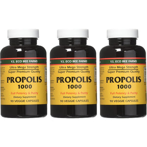 YS Eco Bee Farms Propolis 1000 - 90 Count (Pack of 3)