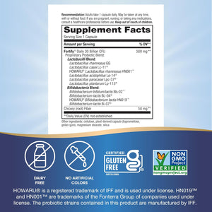 Nature'S Way Fortify Daily Pre+Probiotic Adult 30 Billion, Probiotics for Immune and Digestive Health Support*, 30 Billion Live Cultures, 30 Capsules