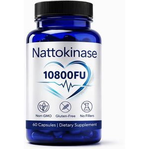 Ultimate Nattokinase Supplement 10800 FU – High Dose Nattokinase Capsules, Natural Support Heart Health, Vegan, Gluten Free, 60 Capsules