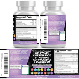 Clean Nutraceuticals Melatonin 10Mg Valerian Root L Theanine 200Mg Ashwagandha - Sleep Support for Women & Men with Magnesium Complex, Lemon Balm, Chamomile, & Passion Flower - 60 Caps