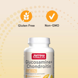 Jarrow Formulas Glucosamine + Chondroitin - 240 Capsules - Nutrient Support - Dietary Supplement for Joint Health - with Vitamin C & Manganese - 60 Servings