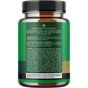 Herbal Laxative Capsules with Probiotics – Natural Laxatives for Constipation with Senna Leaf, Psyllium, Aloe Vera – Colon Cleanse for Women & Men - Detox for Gut Health & Weight Management – 60 Count