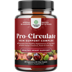 Natures Craft Vein Support Supplement for Leg and Veins - Full Body Supplement for Spider & Varicose Veins and Improved Flow with Horse Chestnut Extract - Vegan Non-Gmo Capsules - 60 Count