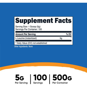 Nutricost Pure L-Leucine Powder 500 Grams