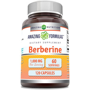 Amazing Formulas Berberine 1000Mg per Serving 120 Capsules Supplement | Non GMO | Gluten Free | Made in USA