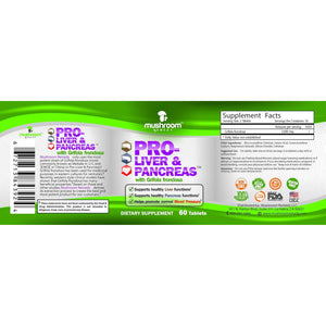 Pro-Liver & Pancreas | Best All-Natural Herbal Supplement for Pancreas & Liver Support, Detox, Clinically Studied Grifola Frondosa Mushroom Extract, Vegan, NON-GMO, USA Made, 60 Tablets