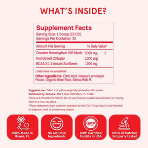 Peach Perfect Creatine for Women – Micronized Creatine Monohydrate Powder with BCAA & Collagen for Glute Strength Support, Boosts Energy, Focus, Strength, and Endurance – Pink Lemonade, 30 Servings