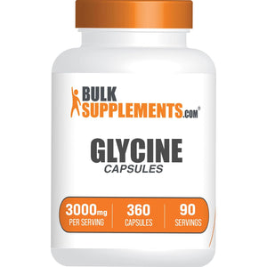 Bulksupplements.Com Glycine Capsules - Glycine Supplements, Amino Acid Supplement - Gluten Free, 4 Capsules per Serving, 360 Count (Pack of 1)