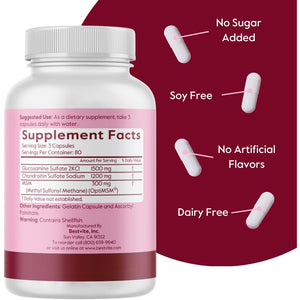 BESTVITE Glucosamine Chondroitin MSM 500/400/100 per Capsule (240 Capsules) with Patented Optimsm - Maximum Strength Formula for Joint Support - No Stearates - Gluten Free - Non GMO