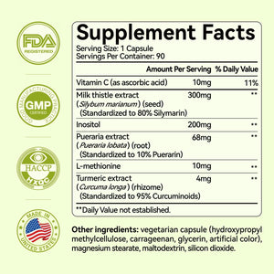 Oxyenergy Liver Cleanse Detox & Repair Supplement with 80% Milk Thistle, Turmeric, Inositol & Pueraria, Support Liver Health, Non-Gmo, Gluten-Free, 90 Vegetarian Capsules, Made in USA