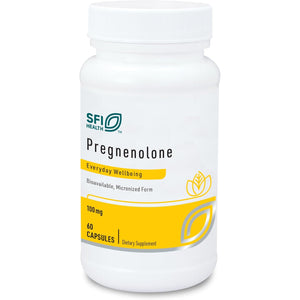 Klaire Labs SFI Health Pregnenolone - May Support Memory, Mood & Energy for Adults - 100Mg Derived from Wild Yam - Bioavailable & Micronized for Enhanced Absorption - Hypoallergenic (60 Capsules)