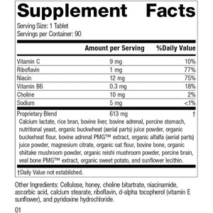 Standard Process Drenamin - Adrenal Function Supplement for Healthy Stress Response - Supports Healthy Energy Production & Metabolism - Gluten-Free, Non-Dairy & Non-Soy - 90 Tablets (90 Servings)