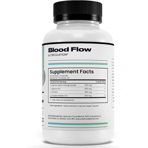 Nature'S Pure Blend Nitric Oxide Supplements for Men – L-Arginine L-Citrulline – Heart Support & Flow Circulation Booster – 1500MG L Arginine and L Citrulline, Preworkout, Bodybuilding