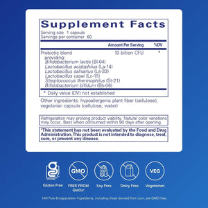 Pure Encapsulations Probiotic G.I. - Shelf Stable Probiotic for Intestinal Health & Gastrointestinal Support - with Lactobacillus & Bifidobacterium - 60 Capsules