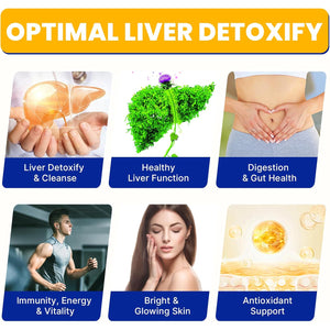 Liver Detoxify Repair & Cleanse, 20 Billion Afu Akkermansia Probiotic with Milk Thistle, Dandelion & Turmeric, 8-In-1 Herbal Formula for Liver Support & Renew, Antioxidant, Gut & Skin Health, 60 Caps
