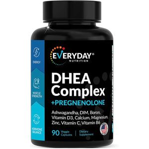 DHEA Micronized 200Mg Complex with Pregnenolone 100Mg Supplement for Men & Women with Ashwagandha, DIM, Magnesium, Boron, Calcium , Zinc, Vitamin D3, C and B6 Hormone Support - Made in USA 90 Capsules