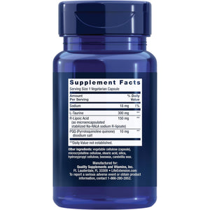 Life Extension Mitochondrial Basics with PQQ, L-Taurine, R-Lipoic Acid, Foundational Supplement for Cellular Energy Production, Brain and Heart Health, Gluten-Free, Non-Gmo, Vegetarian, 30 Capsules