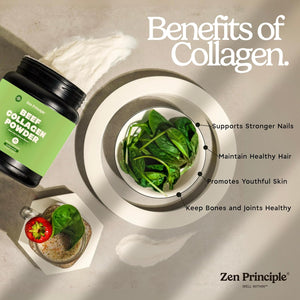 Zen Principle Grass-Fed Agglomerated Hydrolyzed Collagen Peptides 1.5 Lb. Anti-Aging Protein for Healthy Hair, Skin & Joints. Paleo Friendly, GMO and Gluten Free, Pasture-Raised Bovine.
