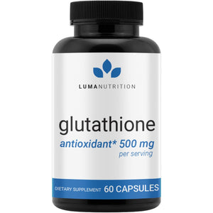 Luma Nutrition Premium Glutathione Supplement - 500Mg - L-Glutathione - Antioxidant Support - Reduced - Liver Support - 60 Capsules