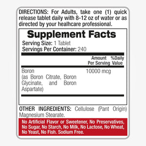 Lab | Boron |10 Mg | 240 Servings | Boron Supplement