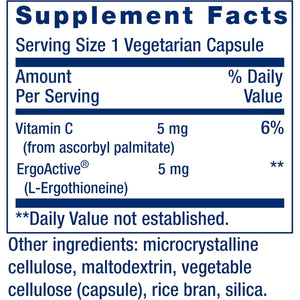 Life Extension Essential Youth L-Ergothioneine – Promotes Longevity & Healthy Aging – Gluten-Free – Non-Gmo – Vegetarian – 5 Mg – 30 Vegetarian Capsules