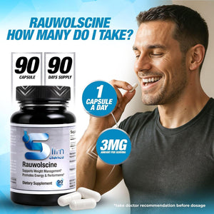 Rauwolscine Yohimbine HCL Dietary Supplement - 3Mg per Capsule, 90 Capsules Once a Day | Supports Energy, Focus, Performance and Healthy Metabolism