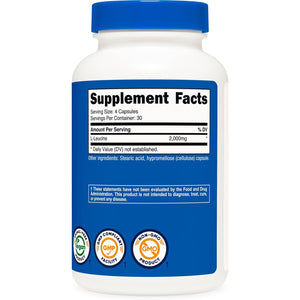 Nutricost L-Leucine 2,000Mg, 120 Vegetarian Capsules, Non-Gmo, Gluten Free, 30 Servings