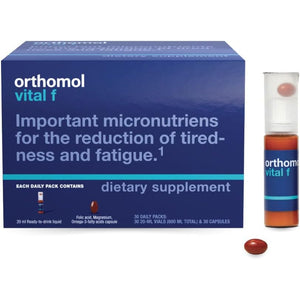 Orthomol Vital F – Daily Multivitamin for Women, Vitamins A, B, C, D, E, K, Folic Acid, Magnesium & Omega-3, Supports Energy, Vitality, & Immune Health, 30-Day Supply, Liquid + Capsule Supplement