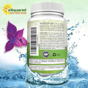 Asquared Nutrition Forskolin 500Mg per Serving Max Strength-180 Capsules, Supplement for Pure Weight Loss Fuel, Coleus Forskohlii Root - Forskolin Diet Pills, Belly Buster Fat Burner 2X Slim Trim Lose