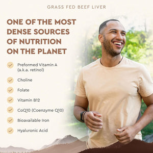 Ancestral Supplements Grass Fed Beef Liver 180 Capsules, Supports Energy Production, Detoxification, Digestion, Immunity and Full Body Wellness, Non-Gmo, Freeze Dried Liver Health Supplement