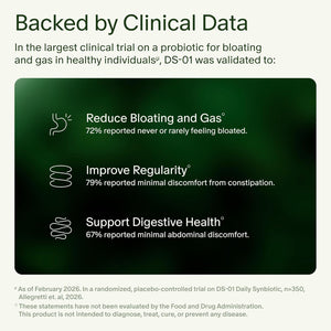 Seed DS-01 Daily Synbiotic - Prebiotic and Probiotic for Women & Men - Digestive Health, Gut Health, Immune Support, Bloating & Constipation Relief - Vegan & Shelf-Stable - 30-Day Starter (60Ct)